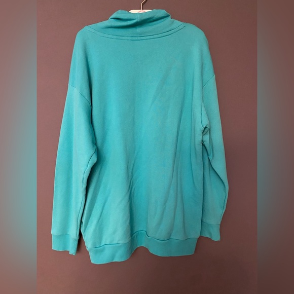 ❌SOLD❌ VICTORIA’S SECRET VS PINK COWL NECK PULLOVER SWEATSHIRT MINT TEAL BLACK M - Picture 5 of 5